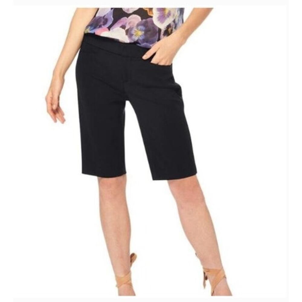 New NWT‎ Ecru Atkins Black Casual Bermuda Shorts Size 4